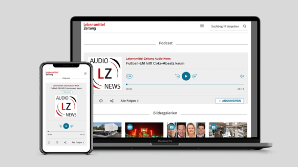 Each podcast episode is available via www.lebensmittelzeitung.net and can be played on the main page.